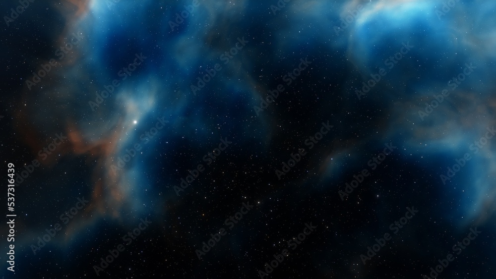 Wall mural deep space nebula with stars. bright and vibrant multicolor star field infinite space outer space ba