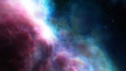 Plakat Deep space nebula with stars. Bright and vibrant Multicolor Star field Infinite space outer space background with nebulas and stars. Star clusters, nebula outer space background 3d render 