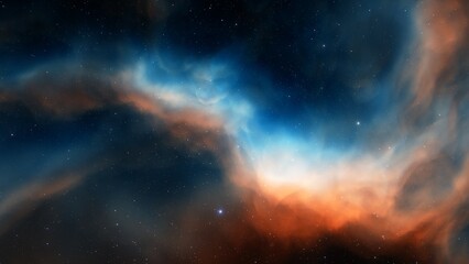 Fototapeta premium Deep space nebula with stars. Bright and vibrant Multicolor Star field Infinite space outer space background with nebulas and stars. Star clusters, nebula outer space background 3d render 