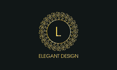 Calligraphic elegant ornament with letter L. Business sign, identity monogram for restaurant, boutique, hotel, heraldry, jewelry.