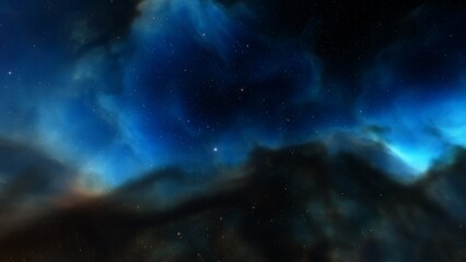 Naklejka na ściany i meble Space of night sky with cloud and stars 