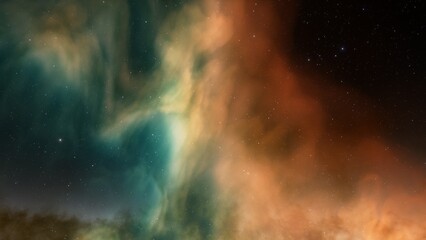 Fototapeta na wymiar Space nebula, for use with projects on science, research, and education. Illustration 