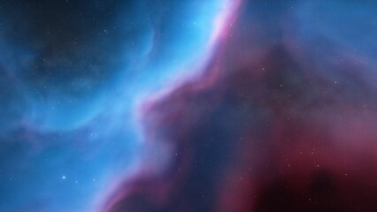 Space background with stardust and shining stars. Realistic cosmos and color nebula. Colorful galaxy. 3d illustration
