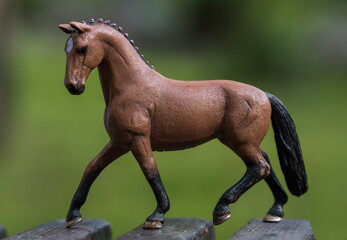 Russia. Kuzbass. A children's toy in the form of a Hanoverian horse. The Hanoverian horse, bred in...