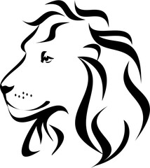 Lion Face Stylized Outline