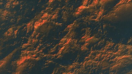 View of the 3d rendering realistic planet mars surface from space.