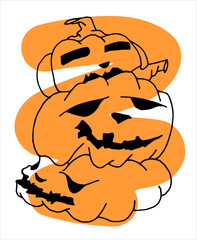 Happy halloween. Pumpkins. Vector (4)