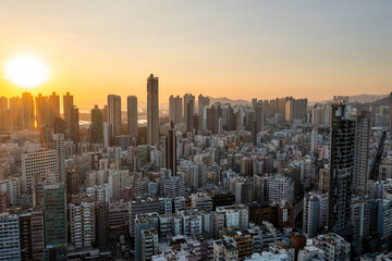 Obraz premium Top view of Hong Kong city