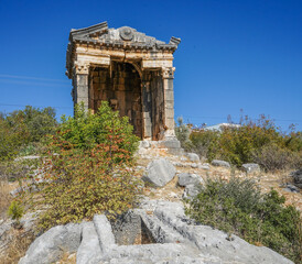 1st first one demircili imbrigon cilicia mausoleum with burial pit, roman empire, ion korinth,...