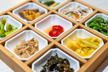 Stack of appetizer in chinese restaurant