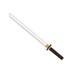 Isolated katana on a white background. Vector graphics. Samurai Sword. 