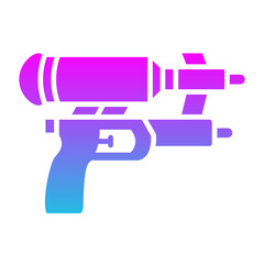 Water Gun Glyph Gradient Icon