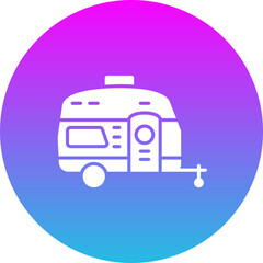 Caravan Gradient Circle Glyph Inverted Icon