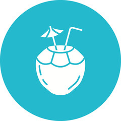 Coconut Multicolor Circle Glyph Inverted Icon