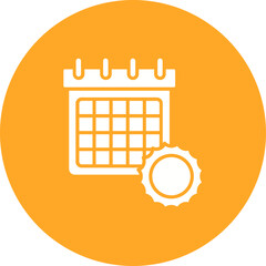 Naklejka premium Calendar Multicolor Circle Glyph Inverted Icon