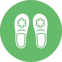 Slippers Multicolor Circle Glyph Inverted Icon