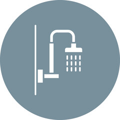 Shower Multicolor Circle Glyph Inverted Icon