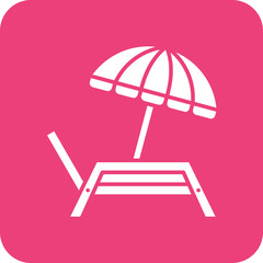Lounger Multicolor Round Corner Glyph Inverted Icon