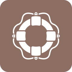 Fototapeta premium Lifesaver Multicolor Round Corner Glyph Inverted Icon