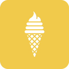 Ice Cream Multicolor Round Corner Glyph Inverted Icon