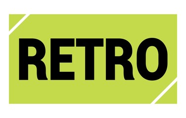 RETRO text written on green-black stamp sign.