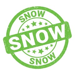 SNOW text written on green stamp sign.