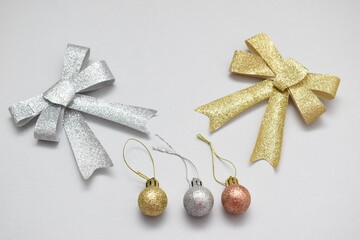 christmas decorations on white background
