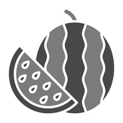 Watermelon Greyscale Glyph Icon