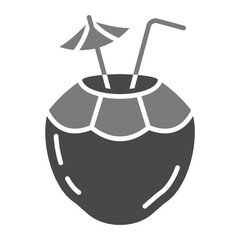 Coconut Greyscale Glyph Icon