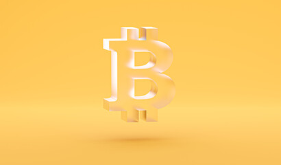 Glass sign on yellow background 3d render 