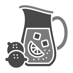Lemonade Greyscale Glyph Icon