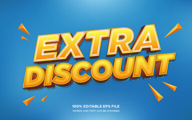 Extra discount Sale 3d editable text style effect	 - obrazy, fototapety, plakaty