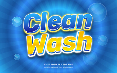 Clean laundry editable text style effect