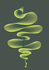 Abstract twist. Vertical waves. Organic gradient composition on a background. Curved lines in blend motion.