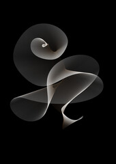 Abstract twist. Vertical waves. Organic gradient composition on a background. Curved lines in blend motion.