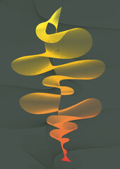 Abstract twist. Vertical waves. Organic gradient composition on a background. Curved lines in blend motion.