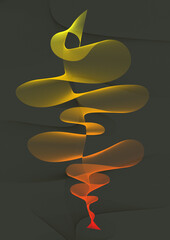 Abstract twist. Vertical waves. Organic gradient composition on a background. Curved lines in blend motion.
