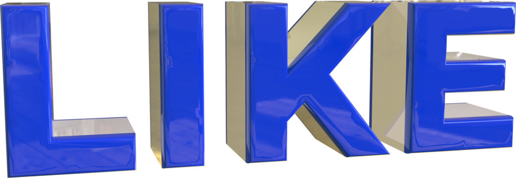 Blue Like 3D Render Text
