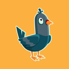 cartoon pigeon character. Pigeon isolated vector illustration