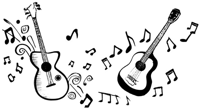 wie gitary szkic ręczny