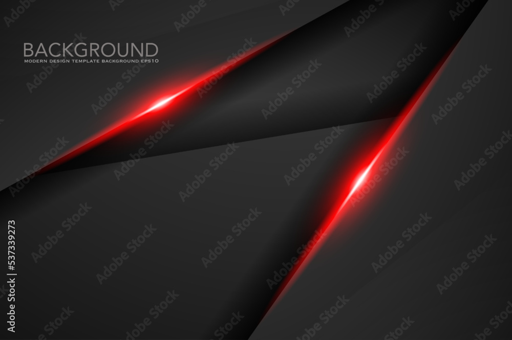 Poster abstract metallic red black frame layout modern tech design template background , black and red back