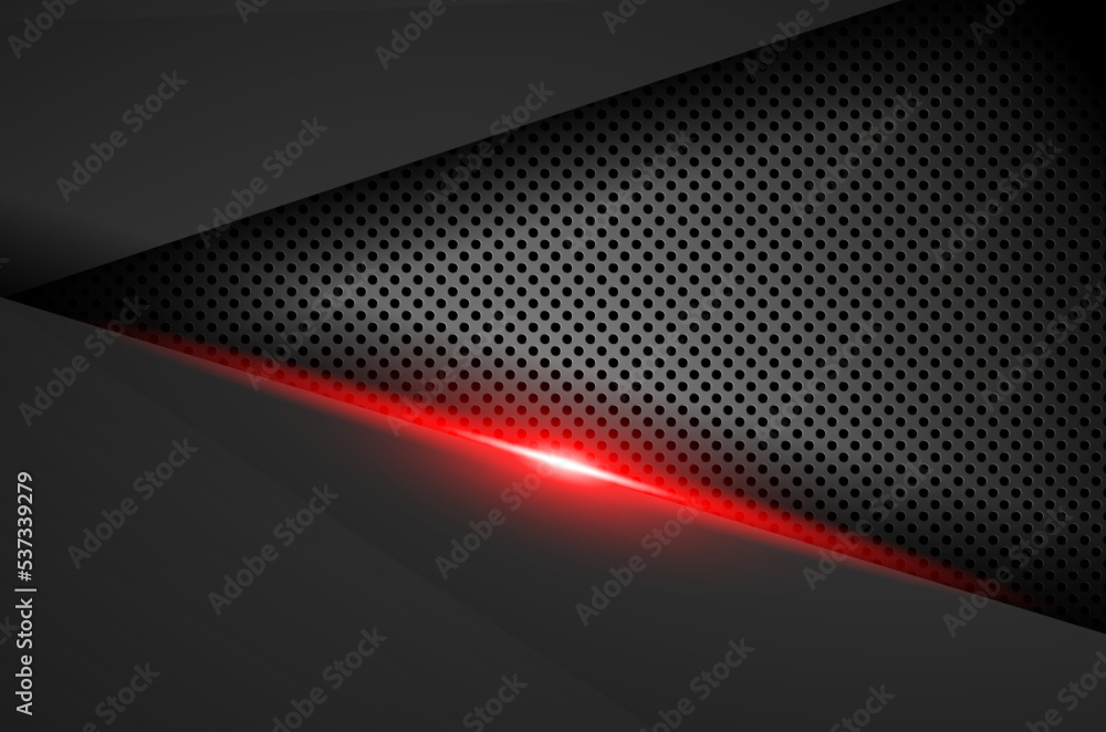 Poster abstract metallic red black frame layout modern tech design template background , black and red back