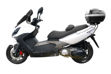 white city scooter with trunk transparent
