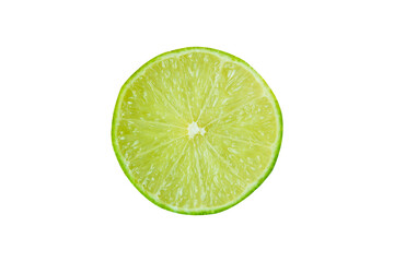 slice of lime isolated on white with clipping path