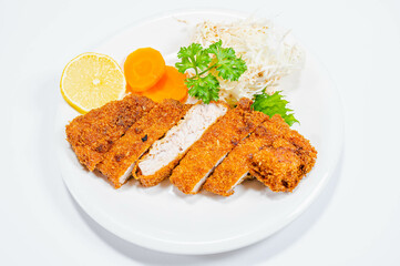 トンカツと千切りキャベツ