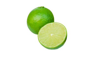 Lime slice isolated on white background with clipping path