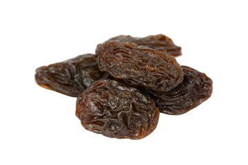 Raisins isolated on white background with clipping path .