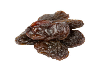 Raisins isolated on white background with clipping path .