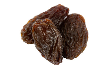 Raisins isolated on white background with clipping path .