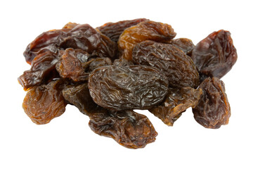Raisins isolated on white background with clipping path .